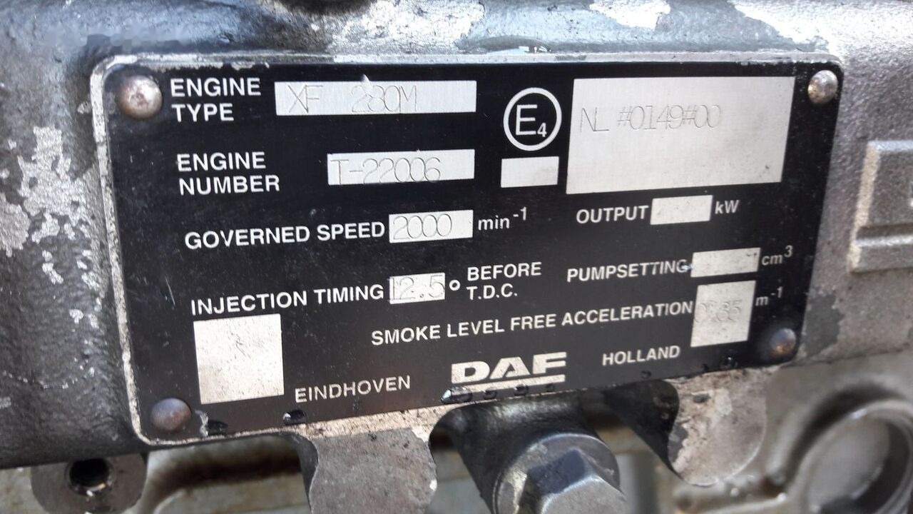 DAF XF280M DAF XF 95 - Motor for Lastbil: billede 3 DAF XF280M DAF XF 95 - Motor for Lastbil: billede 3