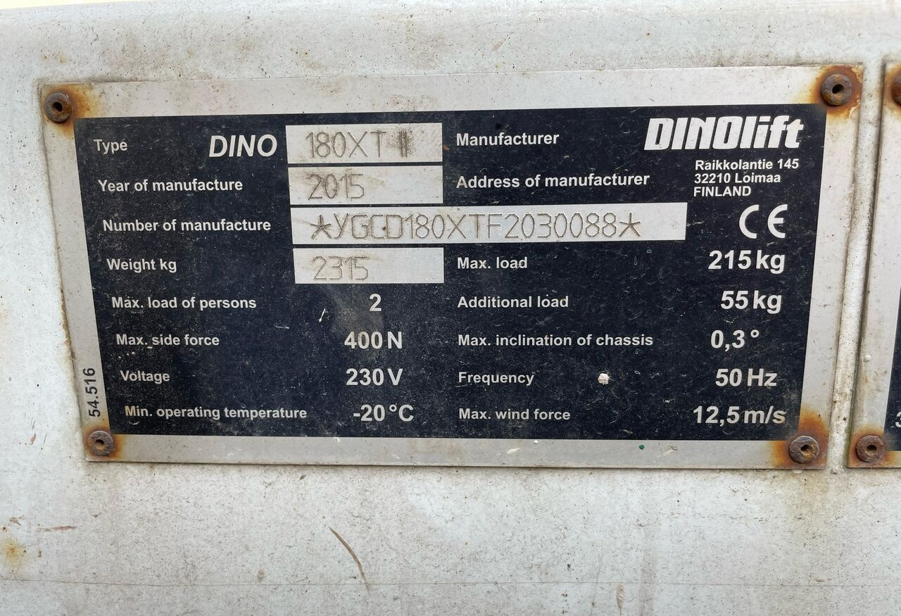 Dino 180XT II - Bomlift: billede 4 Dino 180XT II - Bomlift: billede 4