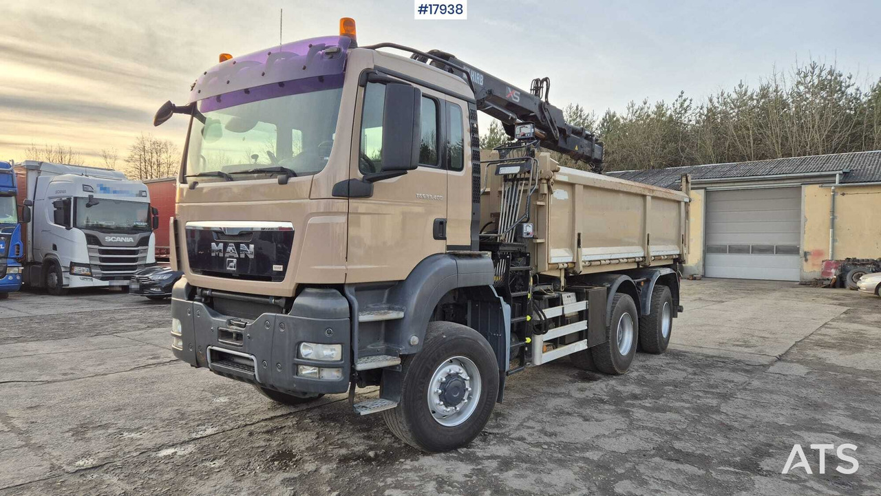 Tipper MAN TGS 33.400 6x4 HDS HIAB 144 DS-2 DUO (2009) - Tipvogn lastbil, Lastbil med kran: billede 1 Tipper MAN TGS 33.400 6x4 HDS HIAB 144 DS-2 DUO (2009) - Tipvogn lastbil, Lastbil med kran: billede 1
