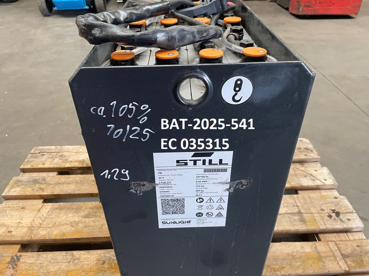 Sunlight I 24 Volt I 3 PzS 375 - Batteri for Materialehåndteringsudstyr: billede 5 Sunlight I 24 Volt I 3 PzS 375 - Batteri for Materialehåndteringsudstyr: billede 5