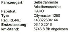 Hako Citymaster 1250 Kehrmaschine - Fejebil: billede 3 Hako Citymaster 1250 Kehrmaschine - Fejebil: billede 3