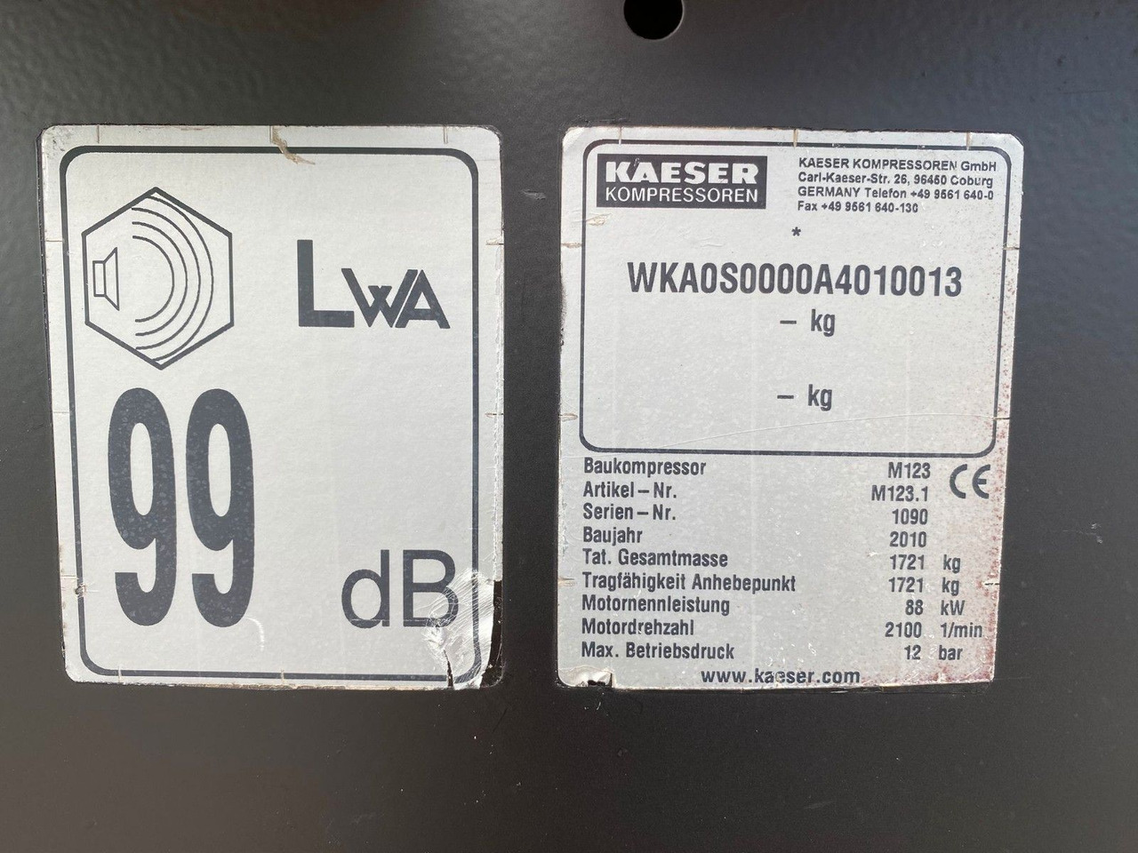 Kaeser M123 Kompressor Sigma Pilob 2,2 - Luftkompressor: billede 3 Kaeser M123 Kompressor Sigma Pilob 2,2 - Luftkompressor: billede 3