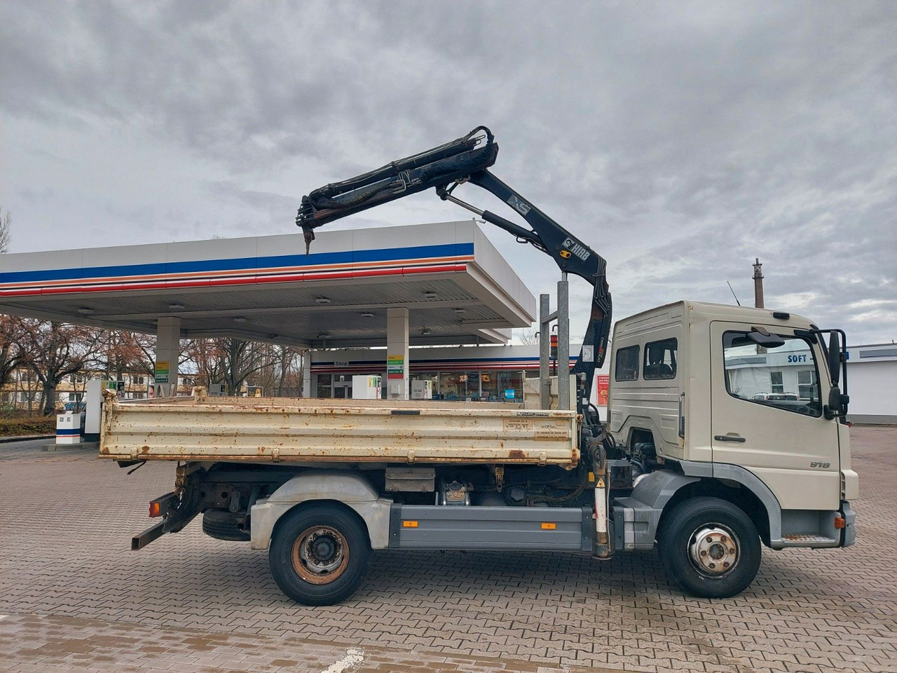 Mercedes-Benz Atego 2 4-Zyl. 4x2 918 4x2 MEILLER HIAB066 Kran - Tipvogn lastbil, Lastbil med kran: billede 2 Mercedes-Benz Atego 2 4-Zyl. 4x2 918 4x2 MEILLER HIAB066 Kran - Tipvogn lastbil, Lastbil med kran: billede 2