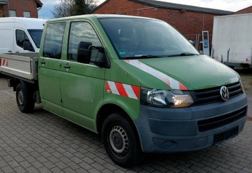 Volkswagen T5 Transporter Pritsche Doppelkabine - Ladbil, Mandskabsbil: billede 1 Volkswagen T5 Transporter Pritsche Doppelkabine - Ladbil, Mandskabsbil: billede 1