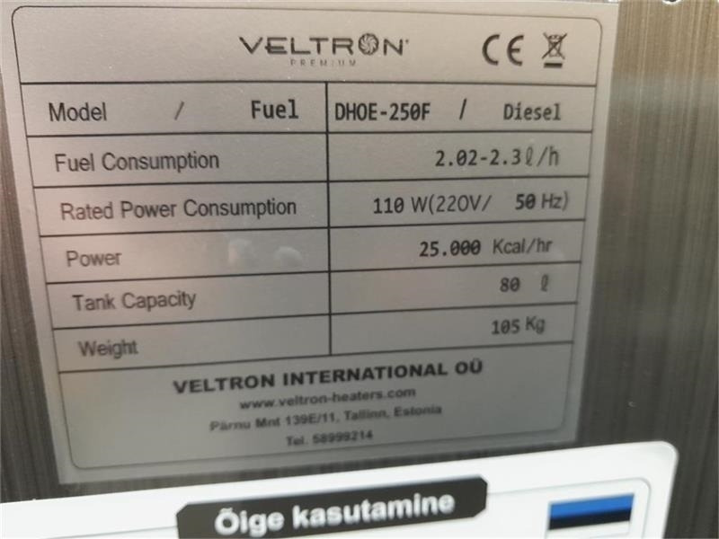 - - - VeLTRON HEATER MED BLÆSER  - Entreprenør varmeblæser: billede 5 - - - VeLTRON HEATER MED BLÆSER  - Entreprenør varmeblæser: billede 5
