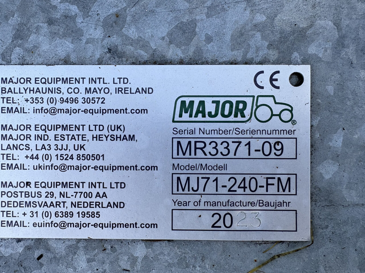 Major front Mounted Roller Mower MJ71-240F - Plæneklipper: billede 4 Major front Mounted Roller Mower MJ71-240F - Plæneklipper: billede 4
