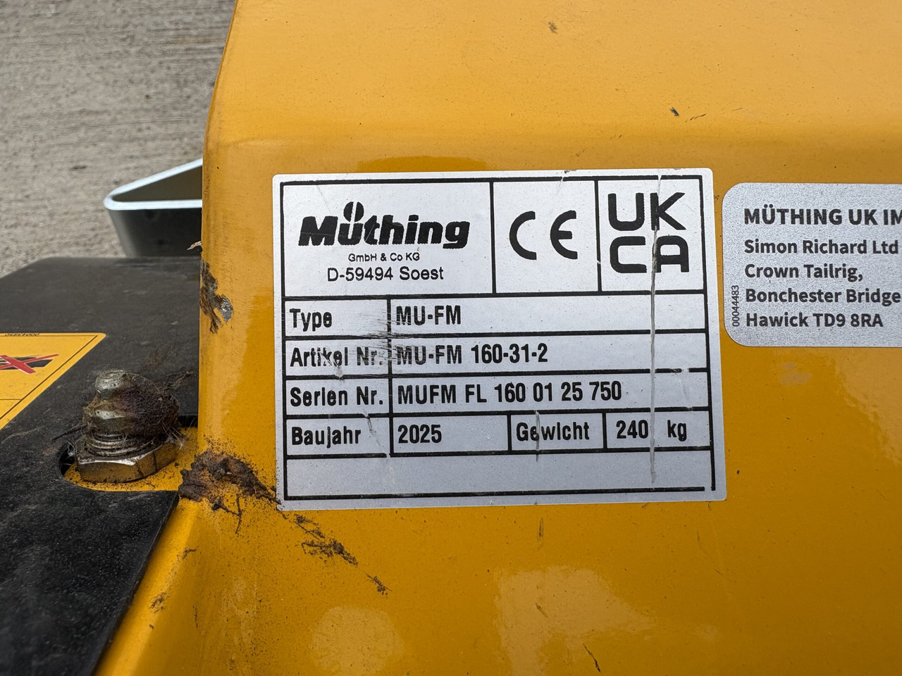 Muthing MU-FM160 JD Outfront Flail Mower - Plæneklipper: billede 4 Muthing MU-FM160 JD Outfront Flail Mower - Plæneklipper: billede 4