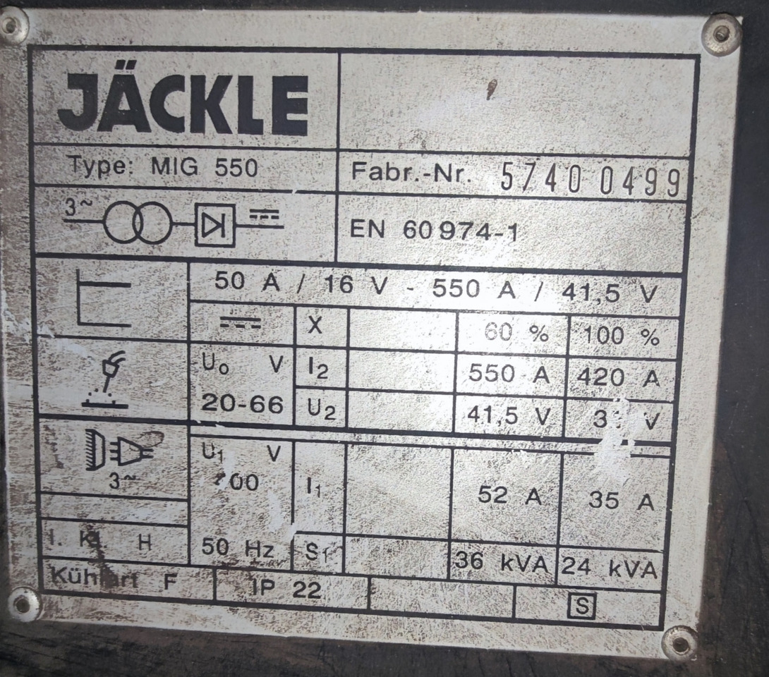 Jaeckle MIG 550 - Svejseudstyr: billede 3 Jaeckle MIG 550 - Svejseudstyr: billede 3