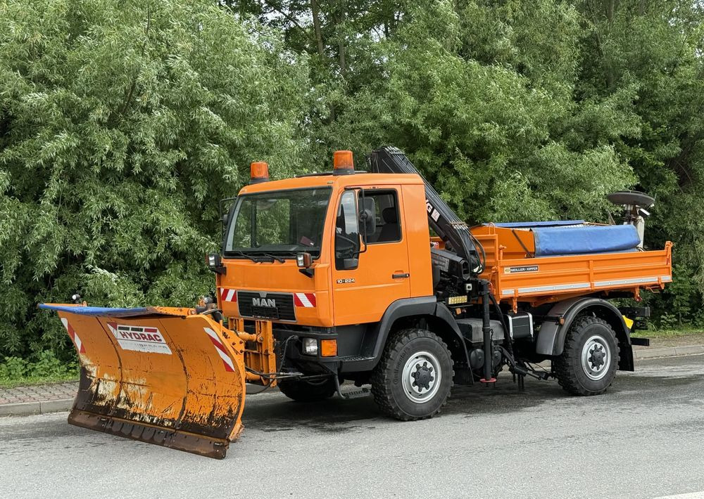 MAN * MAN LE 10.220 *Kiper Wywrotka * 4x4 * Pług Piaskarka * Zimowe Utrzymanie * Sprowadzony * HDS MKG * - Tipvogn lastbil: billede 1 MAN * MAN LE 10.220 *Kiper Wywrotka * 4x4 * Pług Piaskarka * Zimowe Utrzymanie * Sprowadzony * HDS MKG * - Tipvogn lastbil: billede 1