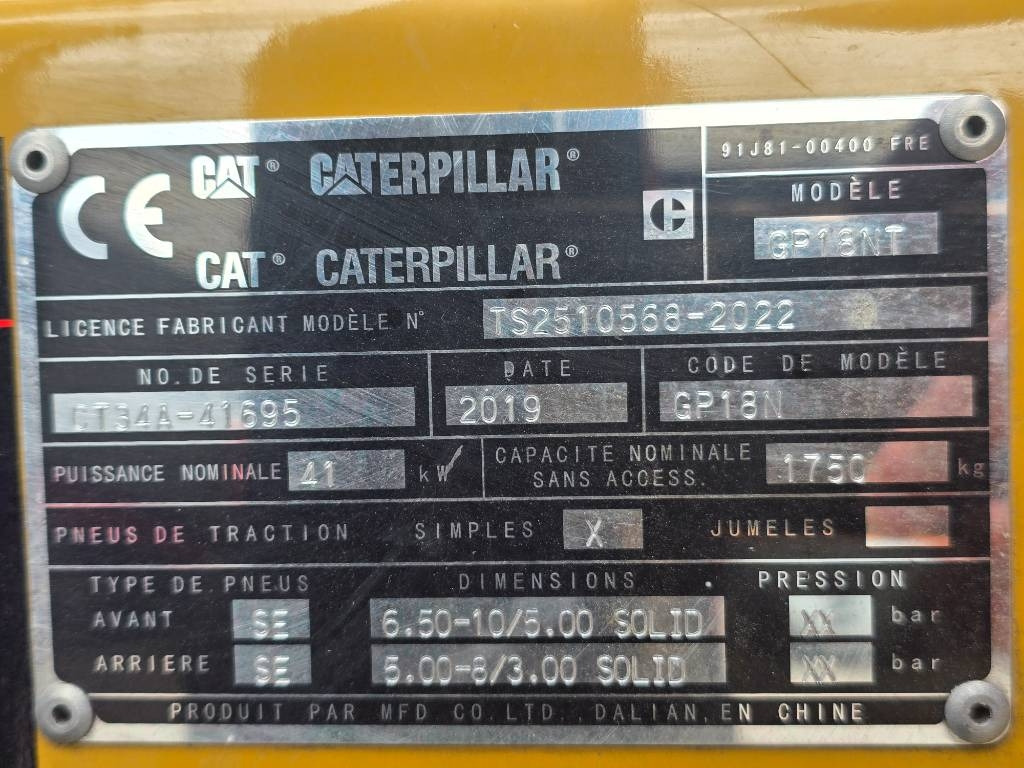 Gas gaffeltruck CAT GP 18 NT: billede 13