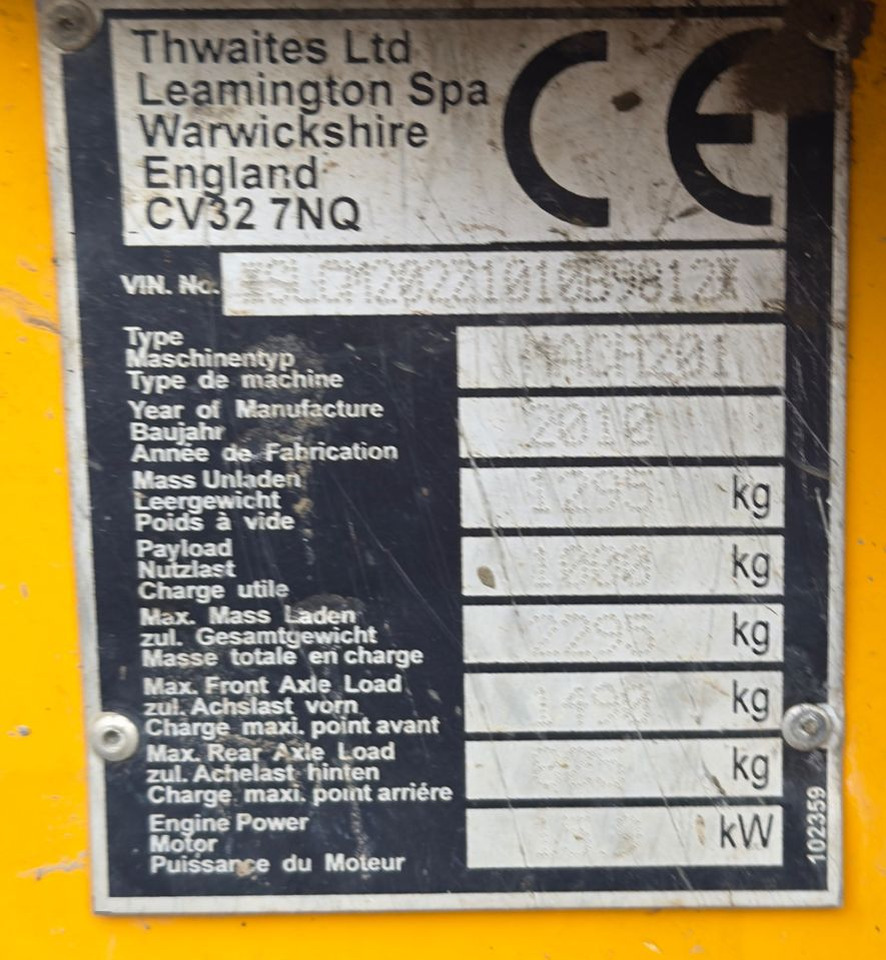 Dumper Thwaites 1 t: billede 8