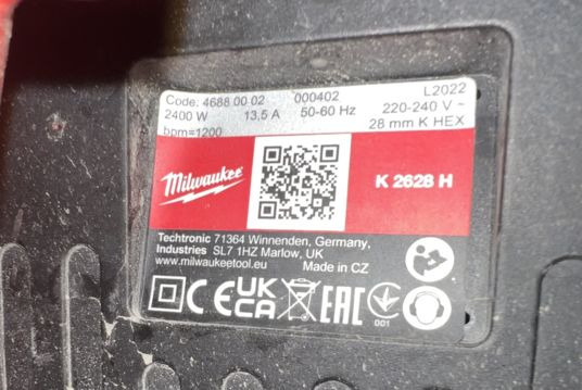 Démolisseur milwaukee K2628 - Bygningsudstyr: billede 5 Démolisseur milwaukee K2628 - Bygningsudstyr: billede 5