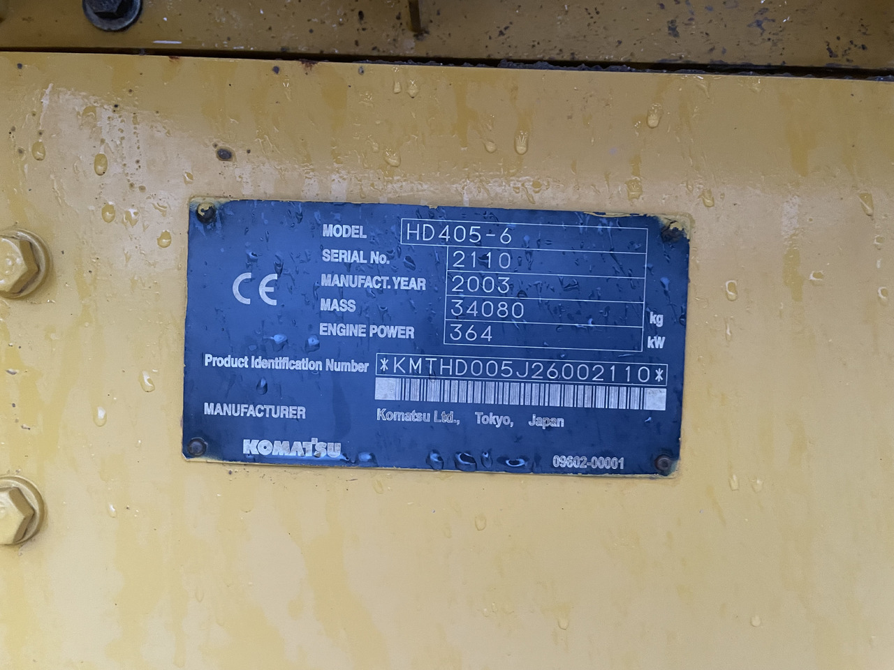 KOMATSU Hd405-6 - Lastbildumper: billede 3 KOMATSU Hd405-6 - Lastbildumper: billede 3