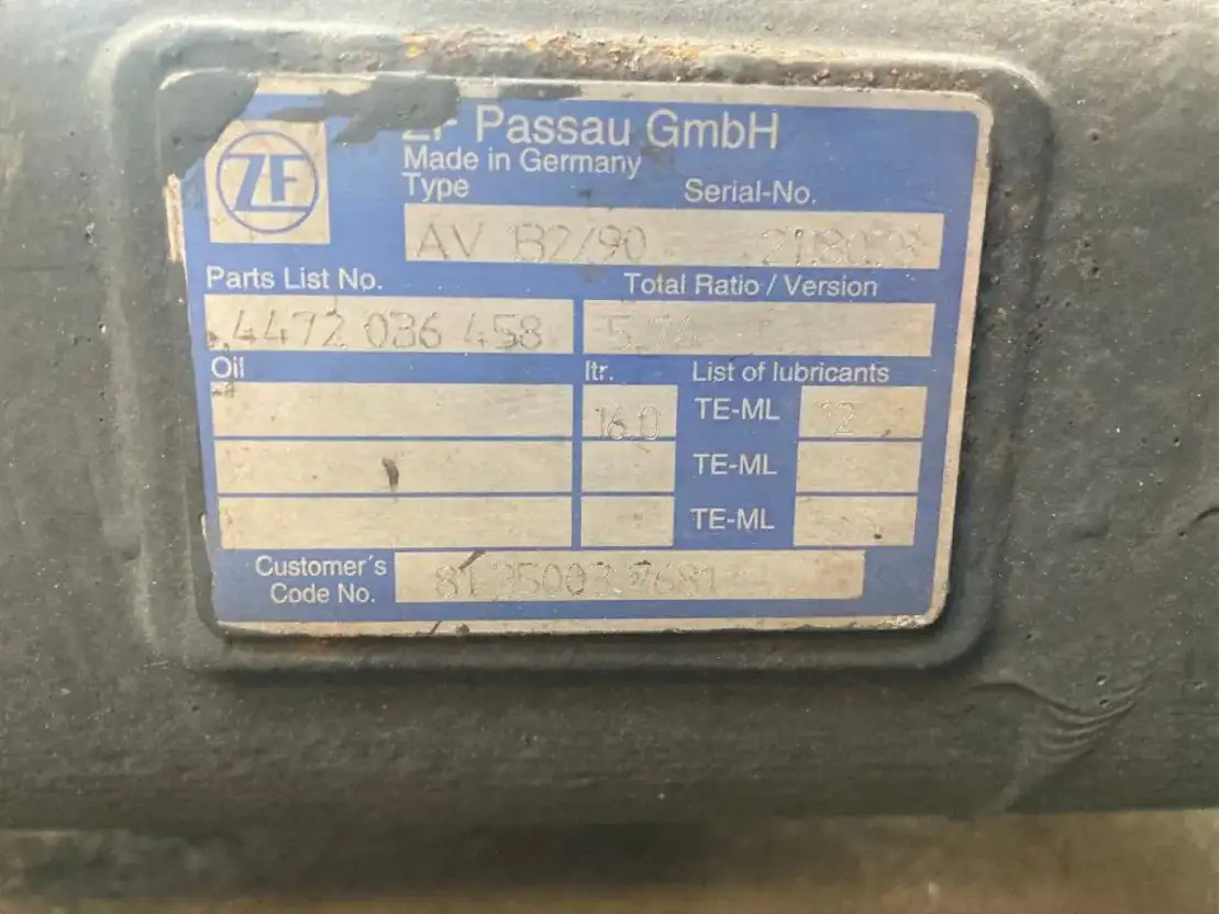 MAN Hinterachse Axis ZF AV132/90 5,74 4472036458 MAN Lions City A21 - Bagaksel for Bus: billede 2 MAN Hinterachse Axis ZF AV132/90 5,74 4472036458 MAN Lions City A21 - Bagaksel for Bus: billede 2