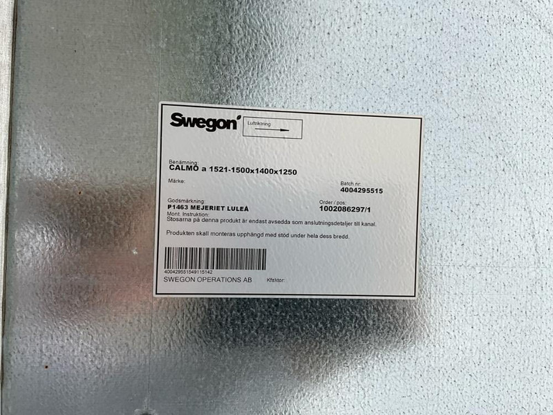 Swegon CALAMO A - Transportbånd: billede 5 Swegon CALAMO A - Transportbånd: billede 5