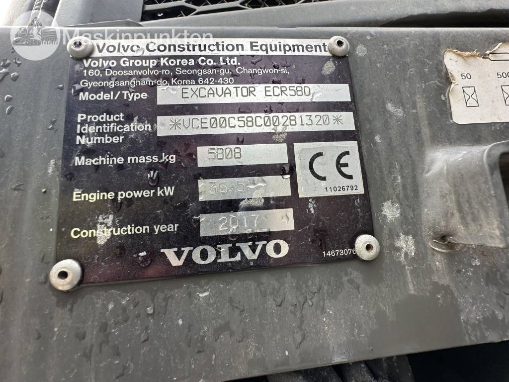 Minigravemaskine Volvo ECR 58 D: billede 8 Minigravemaskine Volvo ECR 58 D: billede 8