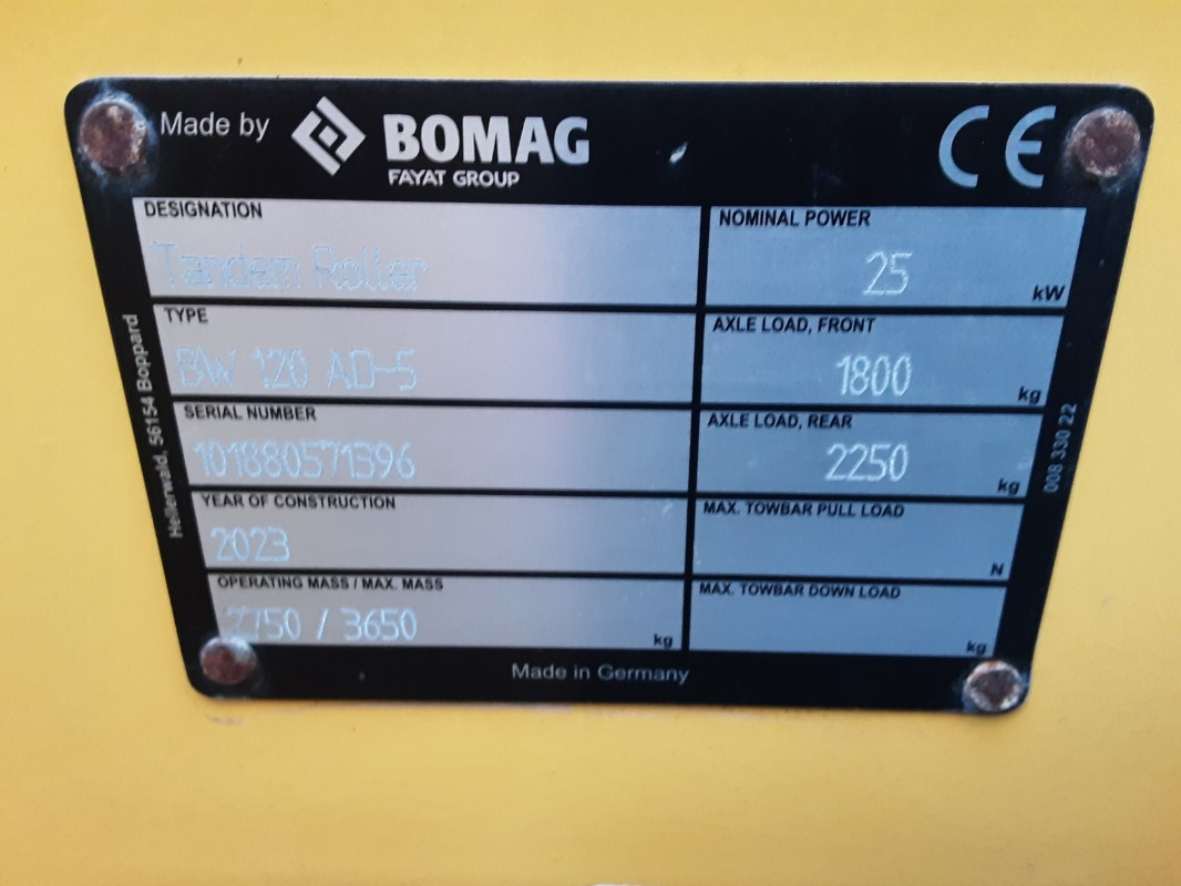 BOMAG DE BW 120 AD-5 Stage V/Tier 4f - Tromle: billede 3 BOMAG DE BW 120 AD-5 Stage V/Tier 4f - Tromle: billede 3