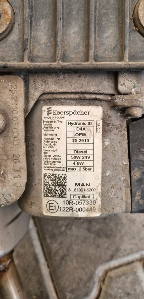 MAN TG3 TGX OGRZEWANIE POSTOJOWE EBERSPÄCHER HUDRONIC S3 81.61901-6200 - Varme/ Ventilation for Lastbil: billede 2 MAN TG3 TGX OGRZEWANIE POSTOJOWE EBERSPÄCHER HUDRONIC S3 81.61901-6200 - Varme/ Ventilation for Lastbil: billede 2
