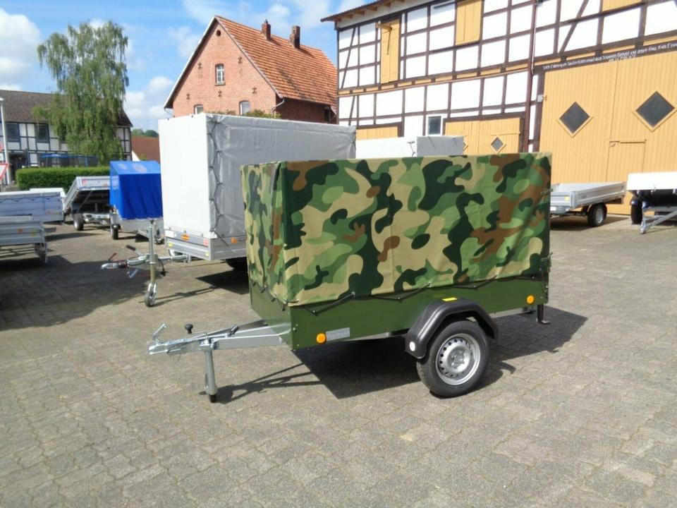 TPV PKW-Anhänger Plane und Spriegel 750 kg, Camouflage - Biltrailer: billede 1 TPV PKW-Anhänger Plane und Spriegel 750 kg, Camouflage - Biltrailer: billede 1