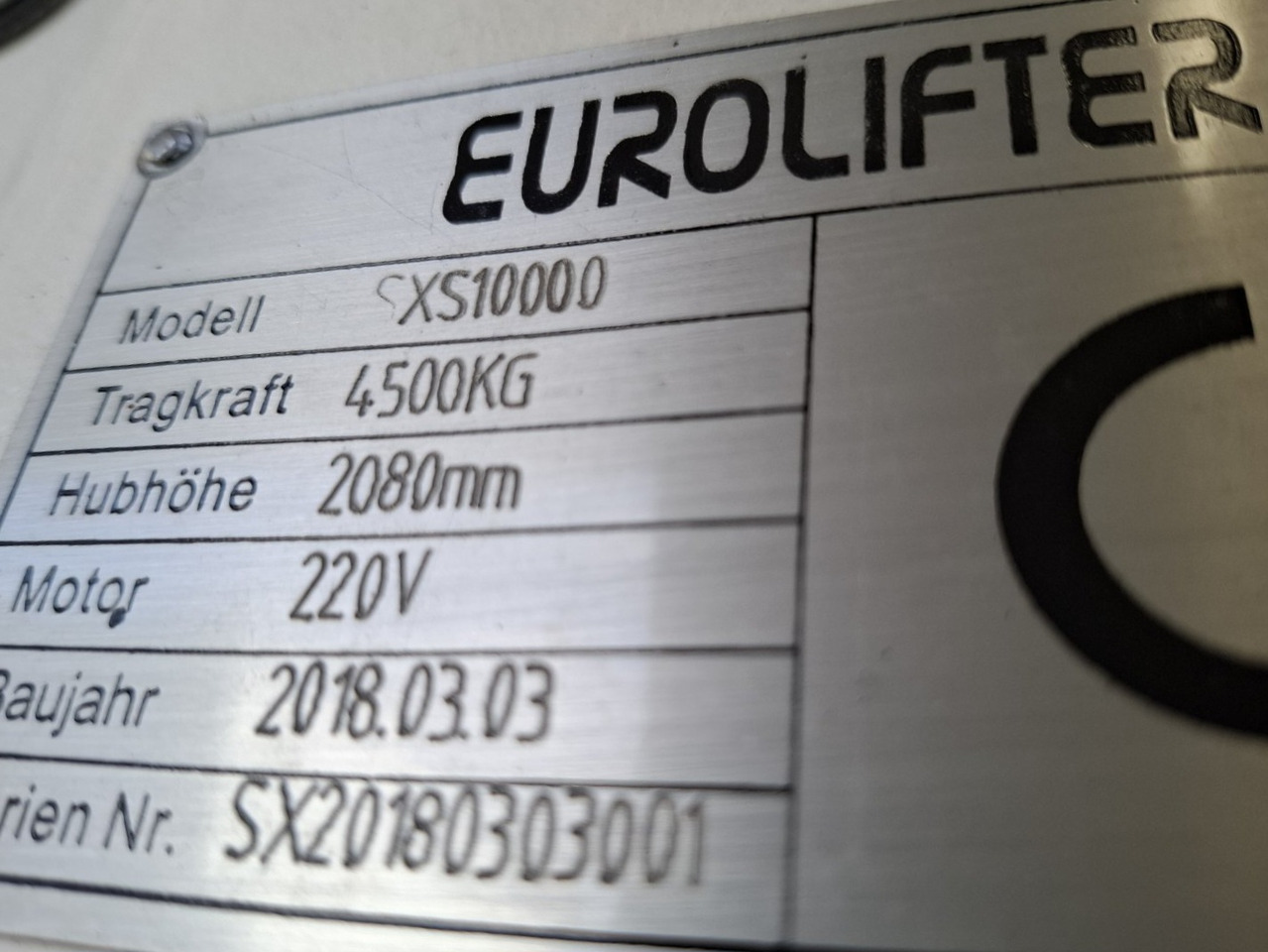 EUROLIFTER SXS 10000 - Værkstedsudstyr: billede 2 EUROLIFTER SXS 10000 - Værkstedsudstyr: billede 2