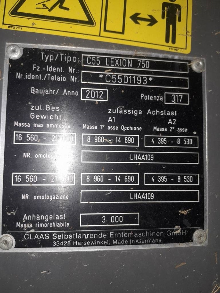 Claas LEXION 750 RISO - Mejetærsker: billede 3 Claas LEXION 750 RISO - Mejetærsker: billede 3