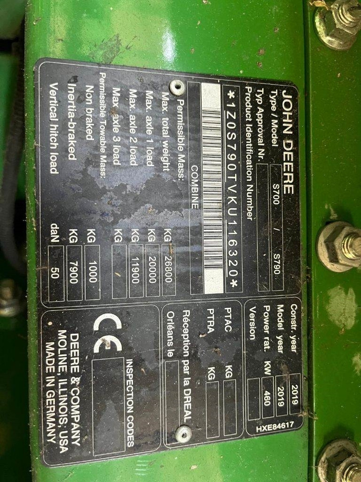 John Deere S790 i - Mejetærsker: billede 4 John Deere S790 i - Mejetærsker: billede 4