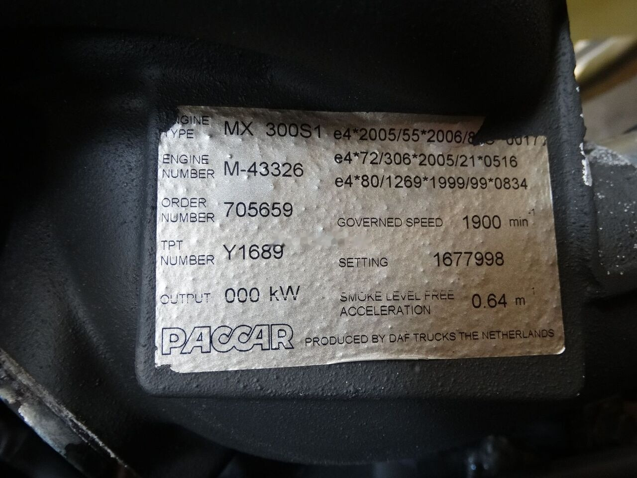 DAF MX300S1 410   DAF XF 105 - Motor for Lastbil: billede 5 DAF MX300S1 410   DAF XF 105 - Motor for Lastbil: billede 5