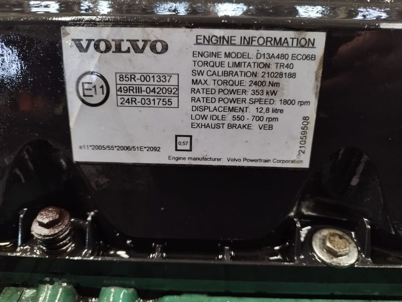 Volvo 480 E3 D13A Volvo FH13 FM13 - Motor for Lastbil: billede 3 Volvo 480 E3 D13A Volvo FH13 FM13 - Motor for Lastbil: billede 3