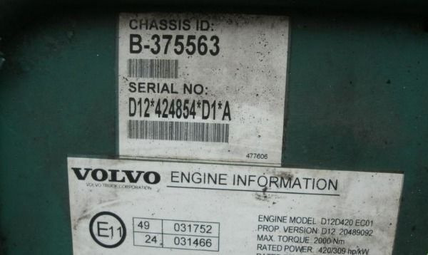 Volvo D12D 420 Volvo FH 12 - Motor for Lastbil: billede 3 Volvo D12D 420 Volvo FH 12 - Motor for Lastbil: billede 3