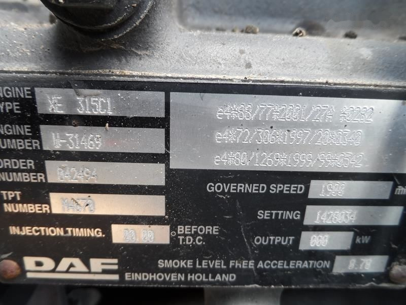 DAF XE315C 430 E3 DAF XF 95 - Motor for Lastbil: billede 4 DAF XE315C 430 E3 DAF XF 95 - Motor for Lastbil: billede 4