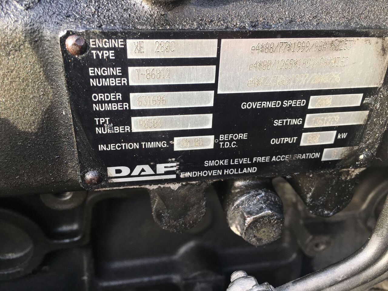 DAF xe280c DAF xf95 truck - Motor for Lastbil: billede 3 DAF xe280c DAF xf95 truck - Motor for Lastbil: billede 3