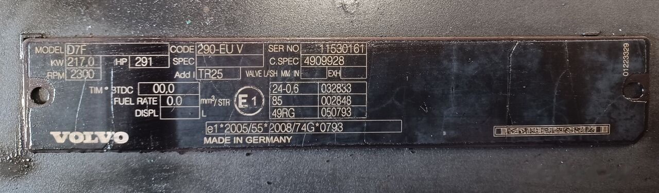 Volvo D7F 290 E5   Volvo FL - Motor for Lastbil: billede 5 Volvo D7F 290 E5   Volvo FL - Motor for Lastbil: billede 5