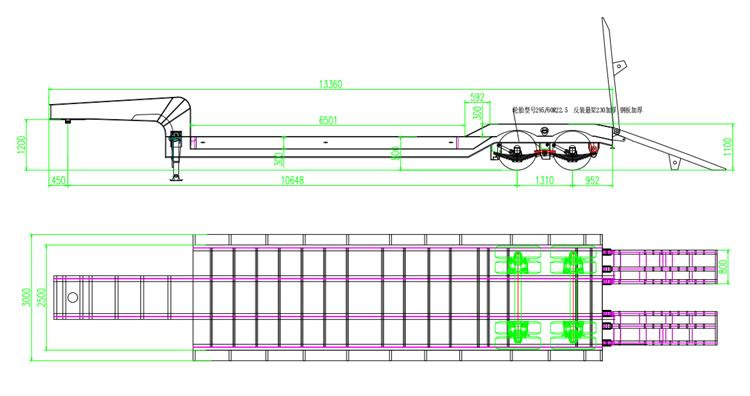 TITAN 2 Axle 50 Ton Low Bed Trailer for Sale In Nigeria Lagos - Nedbygget platform sættevogn: billede 4 TITAN 2 Axle 50 Ton Low Bed Trailer for Sale In Nigeria Lagos - Nedbygget platform sættevogn: billede 4