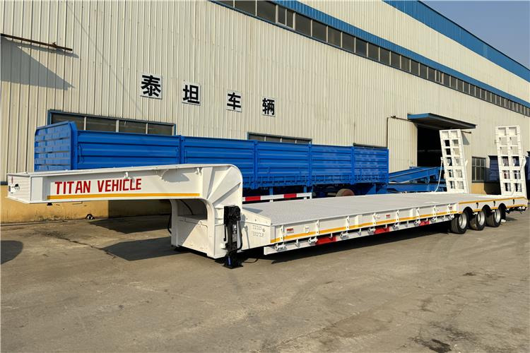 TITAN 3 Axle 80 Ton Lowbed Semi Trailer for Sale In Philippines - Nedbygget platform sættevogn: billede 1 TITAN 3 Axle 80 Ton Lowbed Semi Trailer for Sale In Philippines - Nedbygget platform sættevogn: billede 1