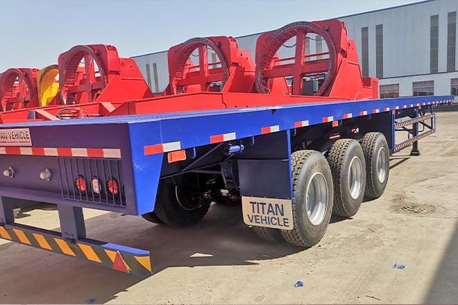 TITAN 3 Axle Extendable Flatbed Trailers for Sale in Angola - Åben sættevogn: billede 5 TITAN 3 Axle Extendable Flatbed Trailers for Sale in Angola - Åben sættevogn: billede 5