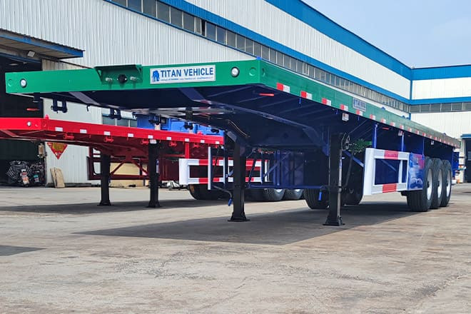 TITAN Flatbed Trailers for Semi Trucks Sizes for Sale in Guinea - Åben sættevogn: billede 2 TITAN Flatbed Trailers for Semi Trucks Sizes for Sale in Guinea - Åben sættevogn: billede 2