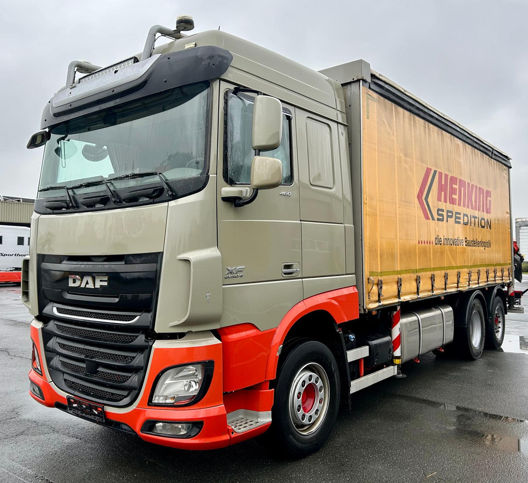 DAF DAF XF 460 FAN + PALFINGER + 16mtr + Lenkachse + EURO 6 - Lastbil med presenning, Lastbil med kran: billede 1 DAF DAF XF 460 FAN + PALFINGER + 16mtr + Lenkachse + EURO 6 - Lastbil med presenning, Lastbil med kran: billede 1