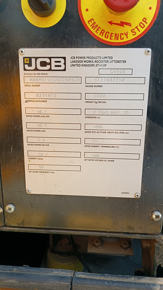 JCB G45QS - Strømgenerator: billede 5 JCB G45QS - Strømgenerator: billede 5
