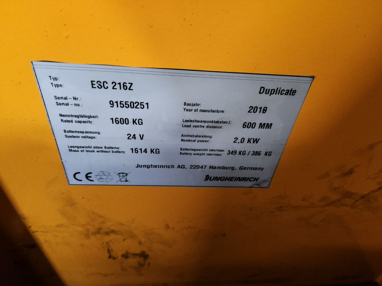 JUNGHEINRICH ESC 216z - Reach truck: billede 2 JUNGHEINRICH ESC 216z - Reach truck: billede 2