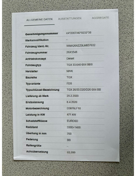 Trækker MAN TGS 33.640 6x4 Kipphydraulic-Retarder: billede 15 Trækker MAN TGS 33.640 6x4 Kipphydraulic-Retarder: billede 15