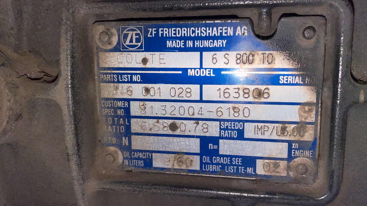 SKRZYNIA BIEGÓW MAN TGL 6S800TO 6 S 800 TO 331 TYS KM - Gearkasse for Lastbil: billede 4 SKRZYNIA BIEGÓW MAN TGL 6S800TO 6 S 800 TO 331 TYS KM - Gearkasse for Lastbil: billede 4