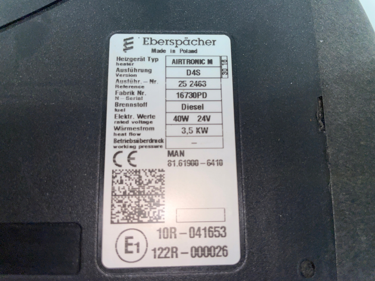 WEBASTO MAN TGX TGS D4S 81619006410 EBERSPACHER - Kontrol blok for Lastbil: billede 4 WEBASTO MAN TGX TGS D4S 81619006410 EBERSPACHER - Kontrol blok for Lastbil: billede 4