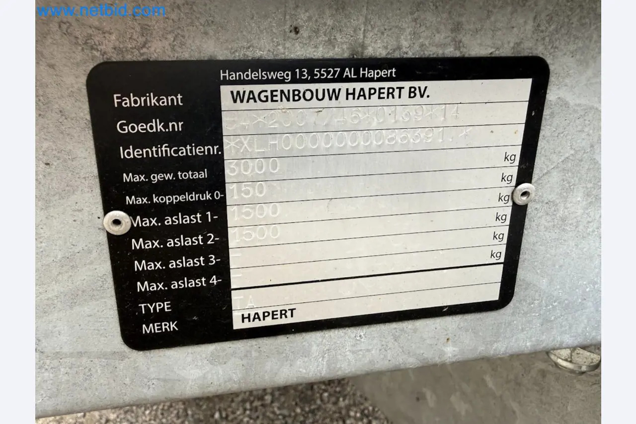 Hapert SAPPHIRE TA/C39B/302 - Anhænger: billede 2 Hapert SAPPHIRE TA/C39B/302 - Anhænger: billede 2