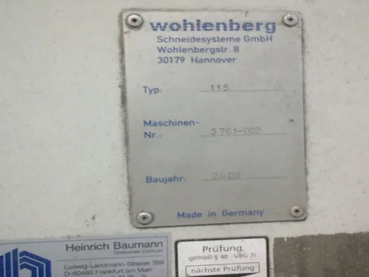 Wohlenberg 115 - Papir skæremaskine: billede 4 Wohlenberg 115 - Papir skæremaskine: billede 4