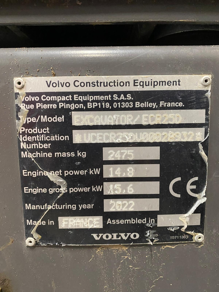 VOLVO ECR25D - Minigravemaskine: billede 2 VOLVO ECR25D - Minigravemaskine: billede 2