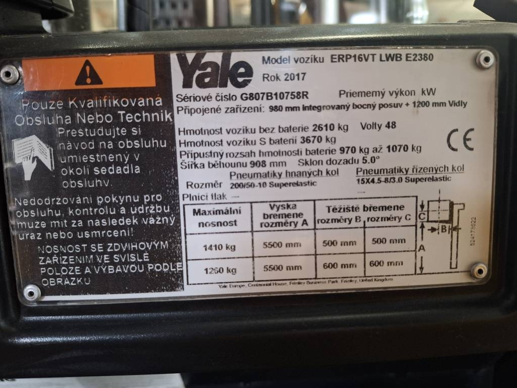 Yale ERP 16 VT - El gaffeltruck: billede 2 Yale ERP 16 VT - El gaffeltruck: billede 2