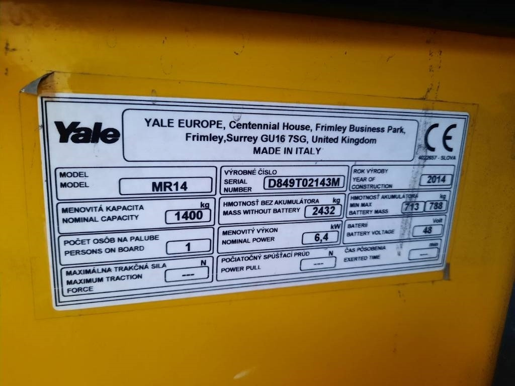 Yale MR14 - Reach truck: billede 2 Yale MR14 - Reach truck: billede 2