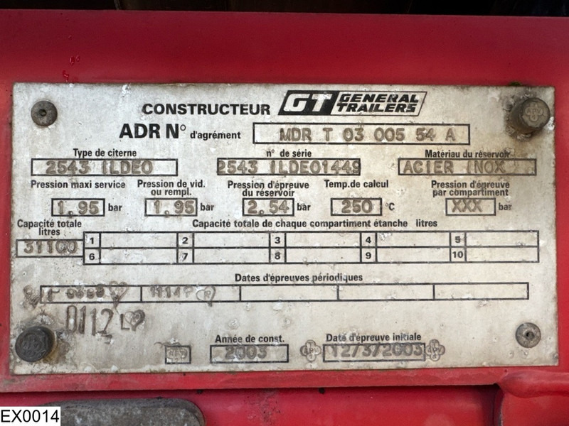 GENERAL TRAILERS Bitum 31.100 Liter, 1 Comp - Tanksættevogn: billede 5 GENERAL TRAILERS Bitum 31.100 Liter, 1 Comp - Tanksættevogn: billede 5