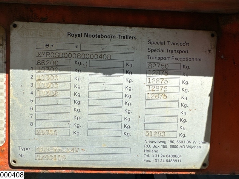 Nooteboom Lowbed 19.58 Meter, Extendable, Twistlocks, 82.750 KG - Nedbygget platform sættevogn: billede 5 Nooteboom Lowbed 19.58 Meter, Extendable, Twistlocks, 82.750 KG - Nedbygget platform sættevogn: billede 5