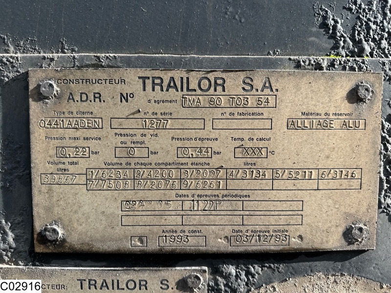 Trailor tank 39867 liter, 9 Comp - Tanksættevogn: billede 5 Trailor tank 39867 liter, 9 Comp - Tanksættevogn: billede 5